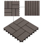 vidaXL Plăci de pardoseală 11 buc, maro închis, 30 x 30 cm, WPC, 1 mp vidaXL Plăci de pardoseală 11 buc, maro închis, 30 x 30 cm, WPC, 1 mp