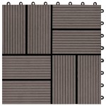 vidaXL Plăci de pardoseală 11 buc, maro închis, 30 x 30 cm, WPC, 1 mp vidaXL Plăci de pardoseală 11 buc, maro închis, 30 x 30 cm, WPC, 1 mp
