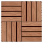 vidaXL Plăci podea în relief WPC, 11 buc, 30x30 cm, 1 mp, maro deschis