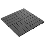 vidaXL Plăci podea în relief, WPC, 11 buc., 30 x 30 cm, 1 mp, negru vidaXL Plăci podea în relief, WPC, 11 buc., 30 x 30 cm, 1 mp, negru