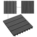 vidaXL Plăci podea în relief, WPC, 11 buc., 30 x 30 cm, 1 mp, negru vidaXL Plăci podea în relief, WPC, 11 buc., 30 x 30 cm, 1 mp, negru