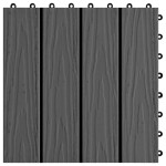 vidaXL Plăci podea în relief, WPC, 11 buc., 30 x 30 cm, 1 mp, negru vidaXL Plăci podea în relief, WPC, 11 buc., 30 x 30 cm, 1 mp, negru
