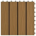 vidaXL Plăci podea în relief, WPC, 11 buc., 30x30 cm 1 mp, culoare tec vidaXL Plăci podea în relief, WPC, 11 buc., 30x30 cm 1 mp, culoare tec