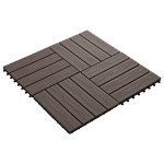 vidaXL Plăci podea în relief, WPC, 11 buc, 30x30 cm, 1 mp, maro închis vidaXL Plăci podea în relief, WPC, 11 buc, 30x30 cm, 1 mp, maro închis