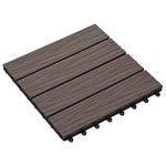 vidaXL Plăci podea în relief, WPC, 11 buc, 30x30 cm, 1 mp, maro închis vidaXL Plăci podea în relief, WPC, 11 buc, 30x30 cm, 1 mp, maro închis