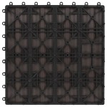 vidaXL Plăci podea în relief, WPC, 11 buc, 30x30 cm, 1 mp, maro închis vidaXL Plăci podea în relief, WPC, 11 buc, 30x30 cm, 1 mp, maro închis