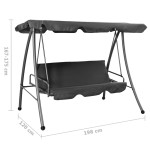 vidaXL Balansoar de exterior cu copertină antracit 192x118x175 cm oțel vidaXL Balansoar de exterior cu copertină antracit 192x118x175 cm oțel