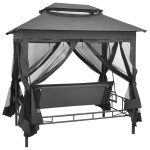 vidaXL Balansoar extensibil cu copertină antracit 220x160x240 cm oțel vidaXL Balansoar extensibil cu copertină antracit 220x160x240 cm oțel