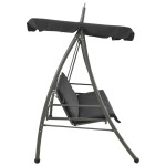 vidaXL Balansoar extensibil cu copertină antracit 198x120x205 cm oțel vidaXL Balansoar extensibil cu copertină antracit 198x120x205 cm oțel