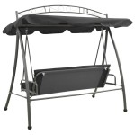 vidaXL Balansoar extensibil cu copertină antracit 198x120x205 cm oțel vidaXL Balansoar extensibil cu copertină antracit 198x120x205 cm oțel