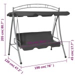 vidaXL Balansoar extensibil cu copertină antracit 198x120x205 cm oțel vidaXL Balansoar extensibil cu copertină antracit 198x120x205 cm oțel