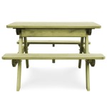 vidaXL Masă de picnic cu bănci de copii, 90x90x58 cm, lemn pin tratat