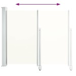 vidaXL Copertină laterală retractabilă de terasă, crem, 120 x 300 cm vidaXL Copertină laterală retractabilă de terasă, crem, 120 x 300 cm