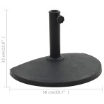 vidaXL Suport umbrelă de soare, negru, 9 kg, polirășină, semi-rotund vidaXL Suport umbrelă de soare, negru, 9 kg, polirășină, semi-rotund