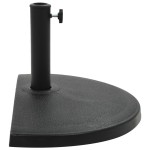 vidaXL Suport umbrelă de soare, negru, 15 kg, polirășină, semi-rotund vidaXL Suport umbrelă de soare, negru, 15 kg, polirășină, semi-rotund