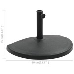 vidaXL Suport umbrelă de soare, negru, 15 kg, polirășină, semi-rotund vidaXL Suport umbrelă de soare, negru, 15 kg, polirășină, semi-rotund