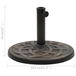 vidaXL Suport umbrelă de soare, bronz, 19 kg, polirășină, rotund vidaXL Suport umbrelă de soare, bronz, 19 kg, polirășină, rotund