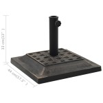 vidaXL Suport umbrelă de soare, bronz, 12 kg, polirășină, pătrat vidaXL Suport umbrelă de soare, bronz, 12 kg, polirășină, pătrat