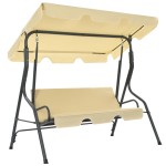 vidaXL Balansoar de grădină, alb crem, 170 x 110 x 153 cm vidaXL Balansoar de grădină, alb crem, 170 x 110 x 153 cm