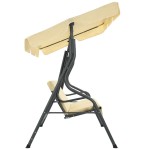 vidaXL Balansoar de grădină, alb crem, 170 x 110 x 153 cm vidaXL Balansoar de grădină, alb crem, 170 x 110 x 153 cm