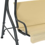 vidaXL Balansoar de grădină, alb crem, 170 x 110 x 153 cm vidaXL Balansoar de grădină, alb crem, 170 x 110 x 153 cm