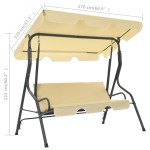 vidaXL Balansoar de grădină, alb crem, 170 x 110 x 153 cm vidaXL Balansoar de grădină, alb crem, 170 x 110 x 153 cm