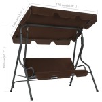 vidaXL Balansoar de grădină, cafeniu, 170 x 110 x 153 cm vidaXL Balansoar de grădină, cafeniu, 170 x 110 x 153 cm