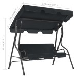 vidaXL Balansoar de grădină, antracit, 170 x 110 x 153 cm vidaXL Balansoar de grădină, antracit, 170 x 110 x 153 cm
