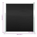 vidaXL Copertină laterală retractabilă, negru, 140x300 cm