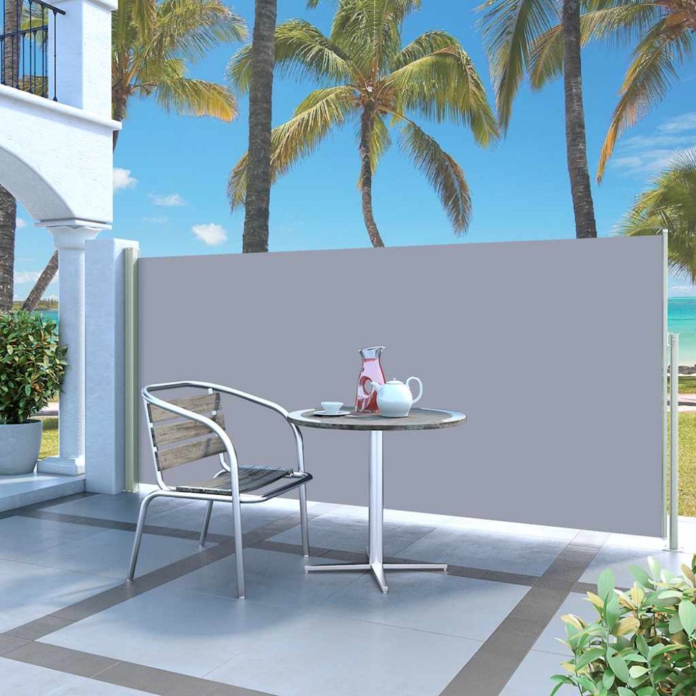 vidaXL Copertină laterală retractabilă, gri, 140 x 300 cm