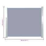 vidaXL Copertină laterală retractabilă, gri, 120x300 cm vidaXL Copertină laterală retractabilă, gri, 120x300 cm