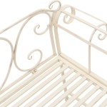 vidaXL Bancă de grădină, alb vintage, 132 cm, metal