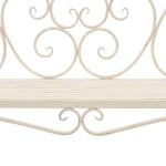 vidaXL Bancă de grădină, alb vintage, 132 cm, metal