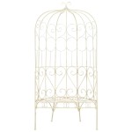 vidaXL Bancă de grădină, alb vintage, 95 cm, fier vidaXL Bancă de grădină, alb vintage, 95 cm, fier