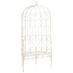 vidaXL Bancă de grădină, alb vintage, 95 cm, fier vidaXL Bancă de grădină, alb vintage, 95 cm, fier
