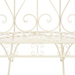 vidaXL Bancă de grădină, alb vintage, 95 cm, fier vidaXL Bancă de grădină, alb vintage, 95 cm, fier