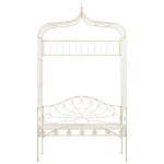 vidaXL Bancă de grădină, alb vintage, 122 cm, fier