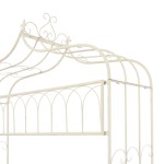 vidaXL Bancă de grădină, alb vintage, 122 cm, fier
