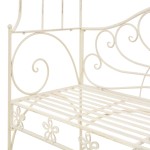 vidaXL Bancă de grădină, alb vintage, 122 cm, fier