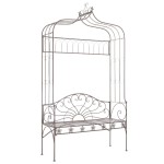 vidaXL Bancă de grădină, maro vintage, 122 cm, fier vidaXL Bancă de grădină, maro vintage, 122 cm, fier