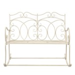 vidaXL Bancă de grădină, alb vintage, 104 cm, fier