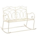 vidaXL Bancă de grădină, alb vintage, 104 cm, fier