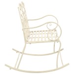 vidaXL Bancă de grădină, alb vintage, 104 cm, fier