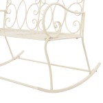 vidaXL Bancă de grădină, alb vintage, 104 cm, fier