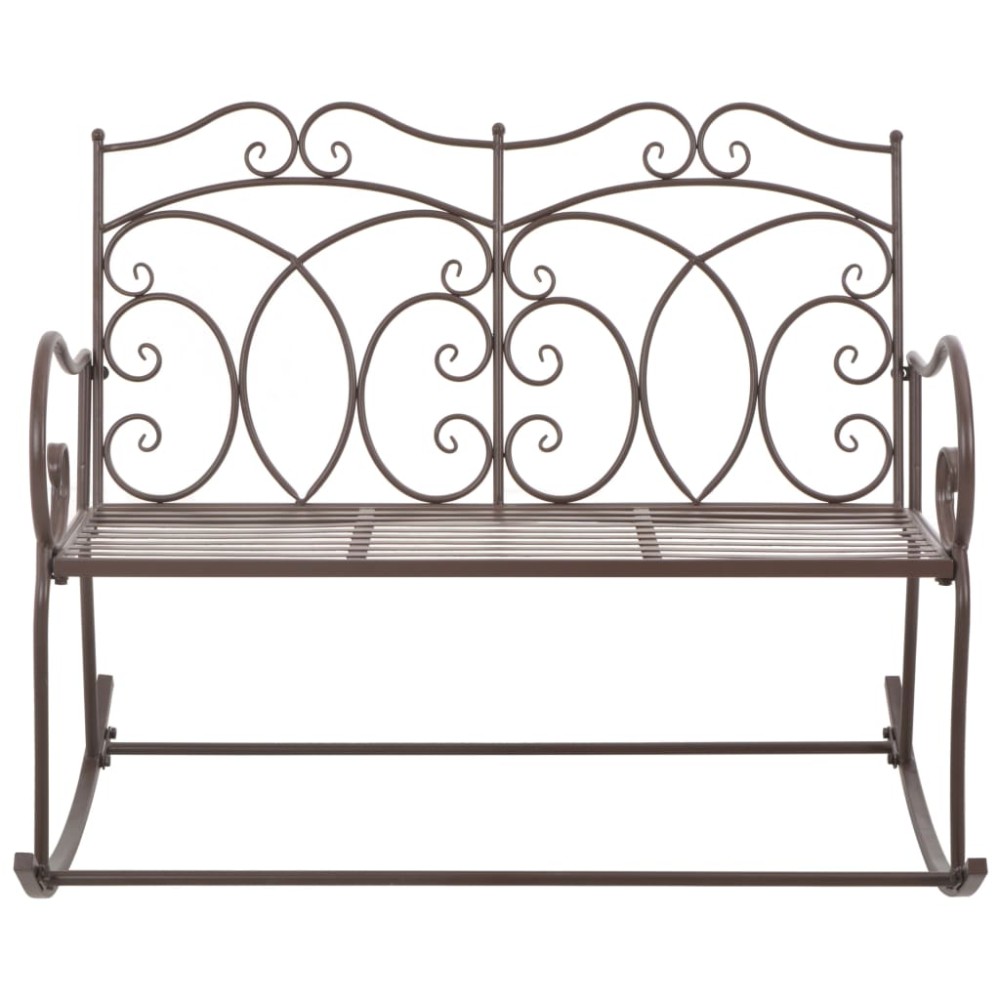 vidaXL Bancă de grădină, maro vintage, 104 cm, fier
