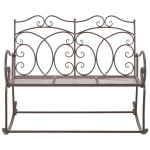 vidaXL Bancă de grădină, maro vintage, 104 cm, fier vidaXL Bancă de grădină, maro vintage, 104 cm, fier