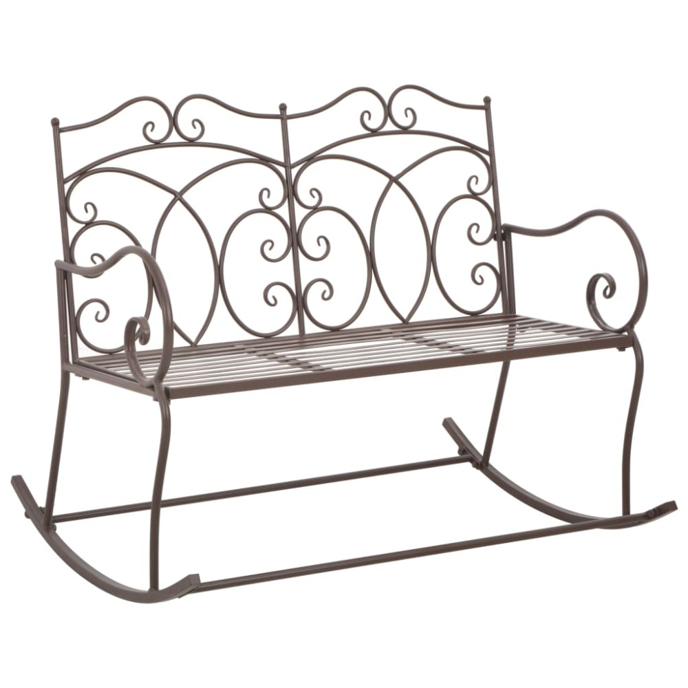 vidaXL Bancă de grădină, maro vintage, 104 cm, fier