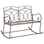 vidaXL Bancă de grădină, maro vintage, 104 cm, fier vidaXL Bancă de grădină, maro vintage, 104 cm, fier