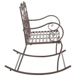 vidaXL Bancă de grădină, maro vintage, 104 cm, fier vidaXL Bancă de grădină, maro vintage, 104 cm, fier
