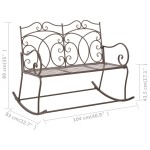 vidaXL Bancă de grădină, maro vintage, 104 cm, fier vidaXL Bancă de grădină, maro vintage, 104 cm, fier